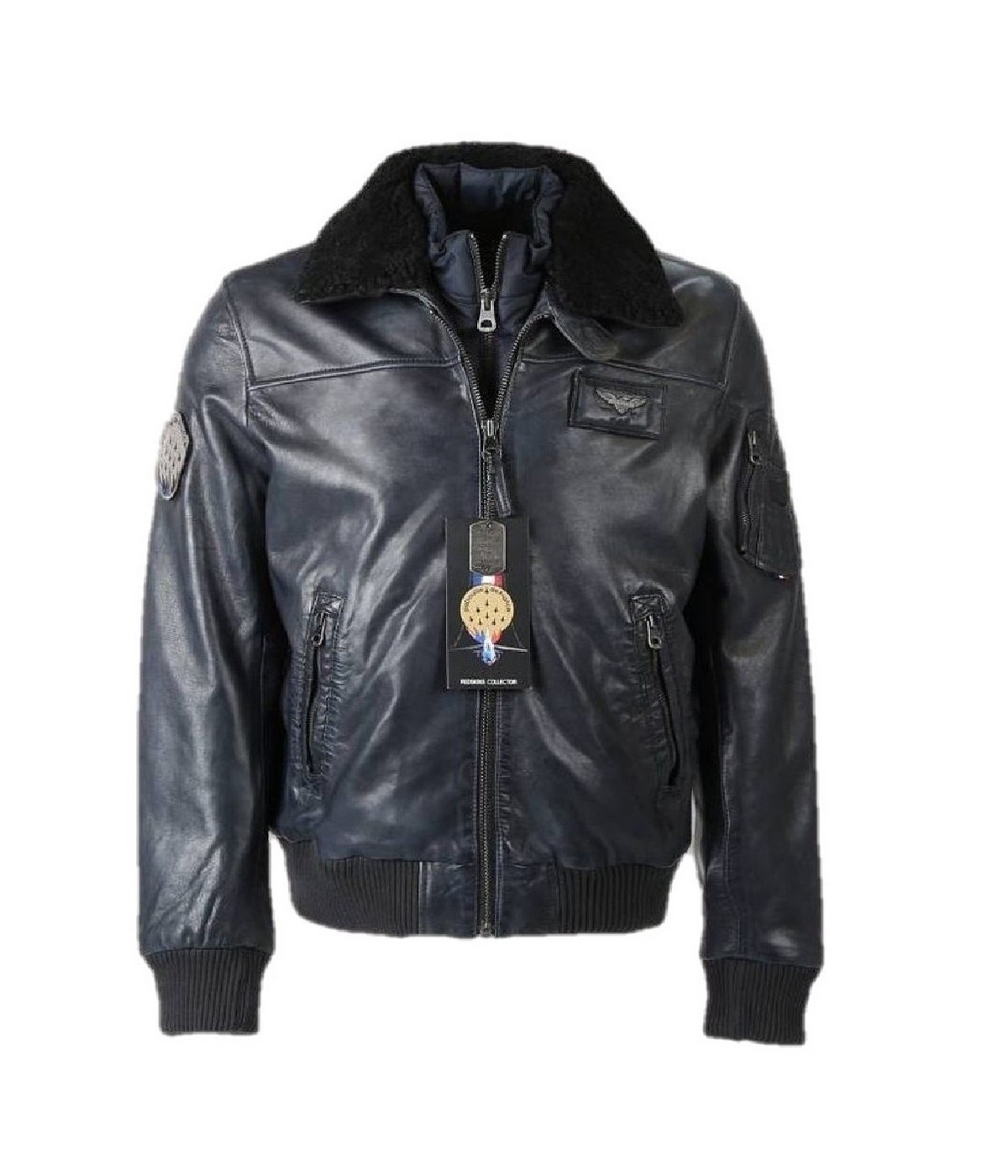 Blouson Cuir Homme Redskins Rafal Ycon Marine Showroomvip Blousons