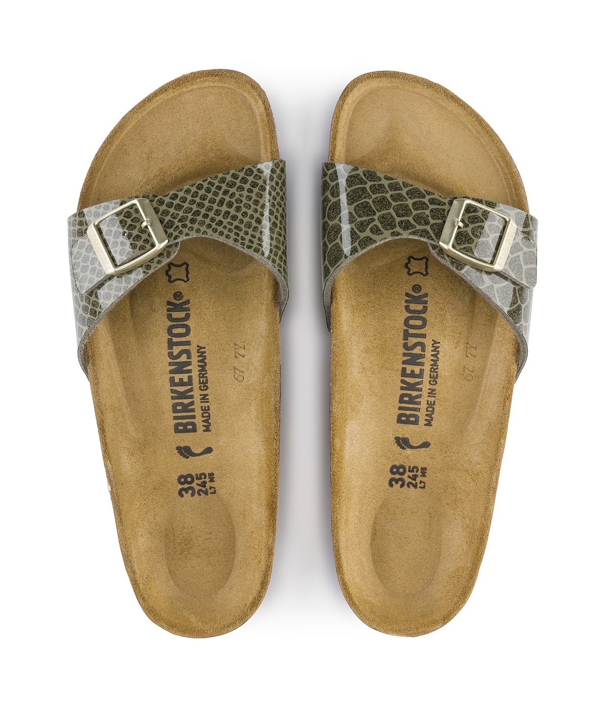 Sandale Femme Birkenstock Madrid Magic Snake Kaki ...