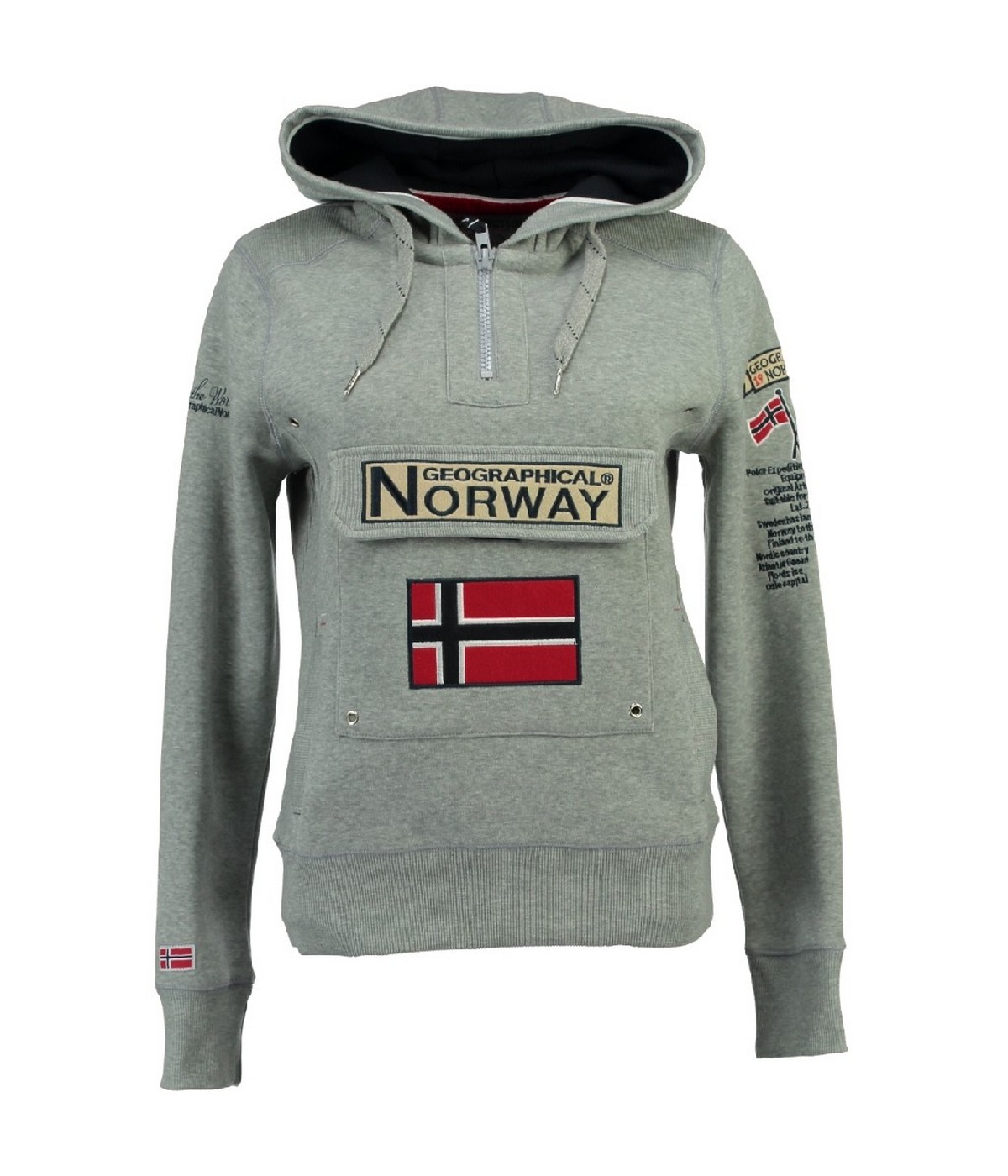Sweat Fille Geographical Norway Gymclass New A100 Gris Clair